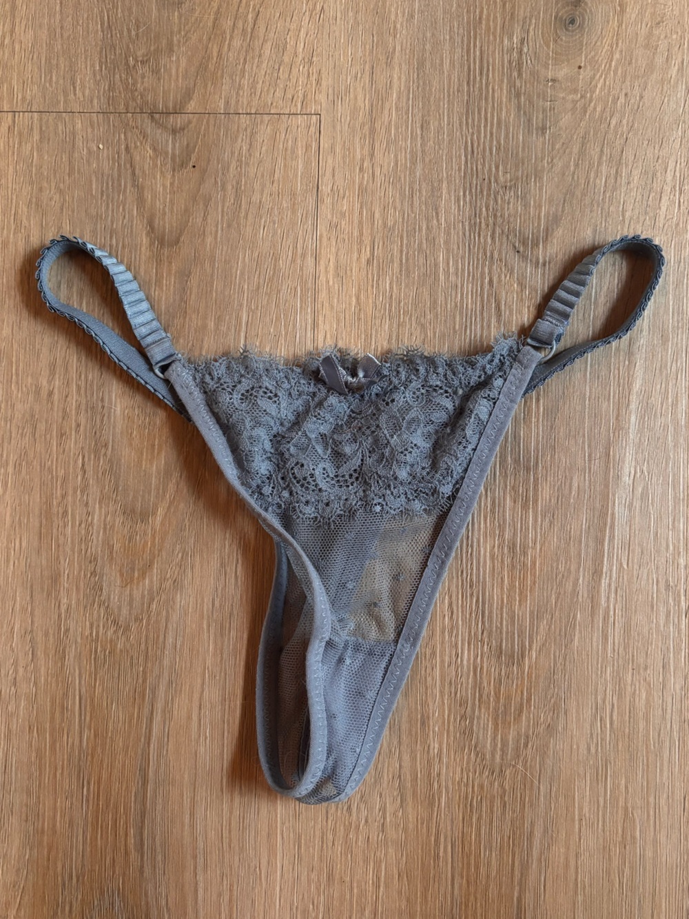PENDING - Girls Lace Trim Mesh Sheer Thong Panty